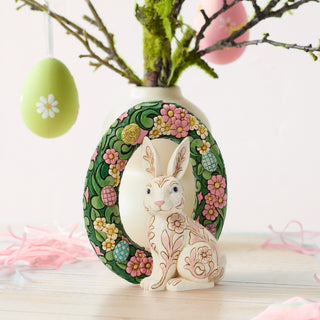 Jim Shore Heartwood Creek: Floral Bunny Wreath Figurine sparkle-castle