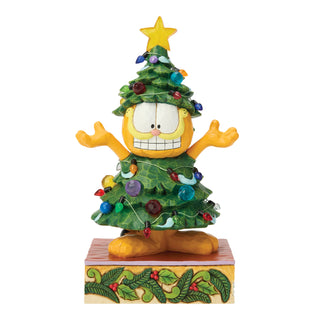 Jim Shore Garfield: Garfield Dressed as Christmas Tree Figurine sparkle-castle