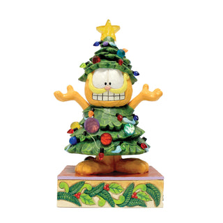 Jim Shore Garfield: Garfield Dressed as Christmas Tree Figurine sparkle-castle