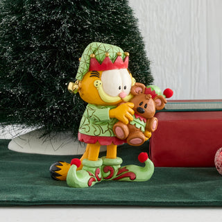 Jim Shore Garfield: Garfield and Pooky In Elf Costumes Figurine sparkle-castle