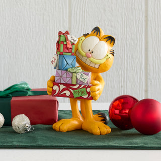 Jim Shore Garfield: Garfield with Presents Figurine sparkle-castle