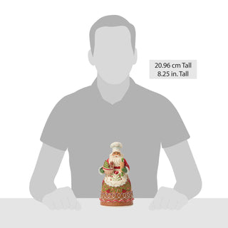 Jim Shore Heartwood Creek: Gingerbread Christmas Pastry Chef Santa Figurine sparkle-castle