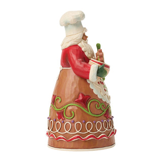 Jim Shore Heartwood Creek: Gingerbread Christmas Pastry Chef Santa Figurine sparkle-castle