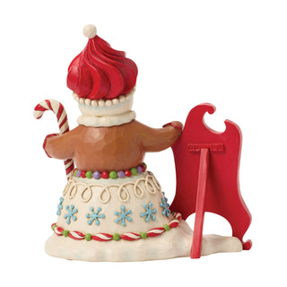 Jim Shore Heartwood Creek: Gingerbread Christmas Snowman With Sign Figurine sparkle-castle