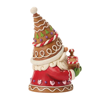Jim Shore Heartwood Creek: Gingerbread Christmas Gnome Holding Train Figurine sparkle-castle