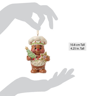Jim Shore Heartwood Creek: Gingerbread Christmas Man With Cookies Hanging Ornament sparkle-castle