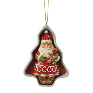 Jim Shore Heartwood Creek: Gingerbread Christmas Cookie Cutter Santa Hanging Ornament sparkle-castle