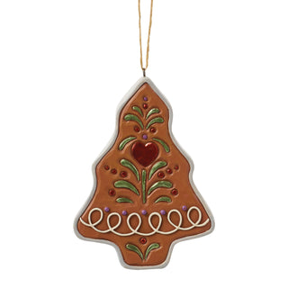 Jim Shore Heartwood Creek: Gingerbread Christmas Cookie Cutter Santa Hanging Ornament sparkle-castle