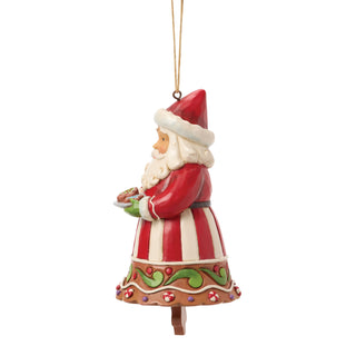 Jim Shore Heartwood Creek: Gingerbread Christmas Santa Bell Hanging Ornament sparkle-castle