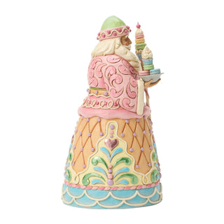 Jim Shore Heartwood Sweets: Santa With Macaron Staff Figurine sparkle-castle