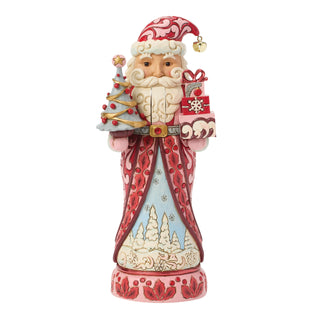 Jim Shore Heartwood Creek: Royal Traditions Red & Pink Santa Nutcracker Figurine sparkle-castle