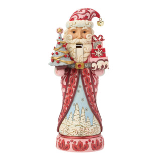 Jim Shore Heartwood Creek: Royal Traditions Red & Pink Santa Nutcracker Figurine sparkle-castle