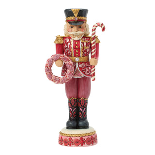 Jim Shore Heartwood Creek: Royal Traditions Red & Pink Toy Soldier Nutcracker Figurine sparkle-castle