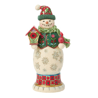 Jim Shore Heartwood Creek: Royal Traditions Red & Green Snowman Nutcracker Figurine sparkle-castle