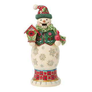 Jim Shore Heartwood Creek: Royal Traditions Red & Green Snowman Nutcracker Figurine sparkle-castle