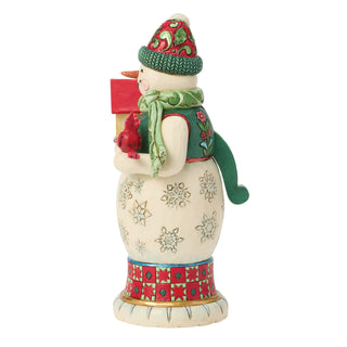 Jim Shore Heartwood Creek: Royal Traditions Red & Green Snowman Nutcracker Figurine sparkle-castle