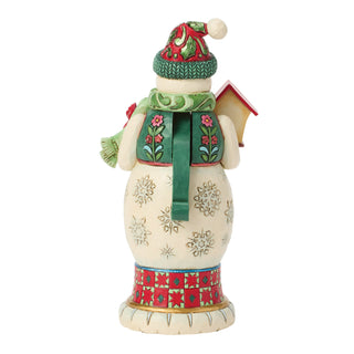 Jim Shore Heartwood Creek: Royal Traditions Red & Green Snowman Nutcracker Figurine sparkle-castle