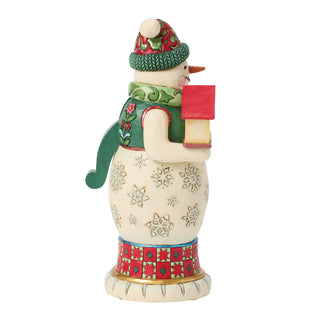 Jim Shore Heartwood Creek: Royal Traditions Red & Green Snowman Nutcracker Figurine sparkle-castle