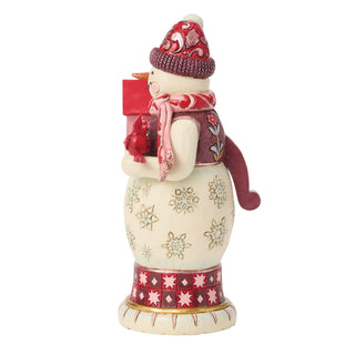 Jim Shore Heartwood Creek: Royal Traditions Red & Pink Snowman Nutcracker Figurine sparkle-castle