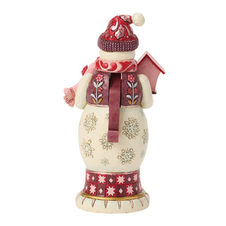 Jim Shore Heartwood Creek: Royal Traditions Red & Pink Snowman Nutcracker Figurine sparkle-castle