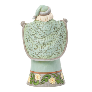 Jim Shore Heartwood Creek: Opal & Moss Santa With White Poinsettia Garland Figurine sparkle-castle