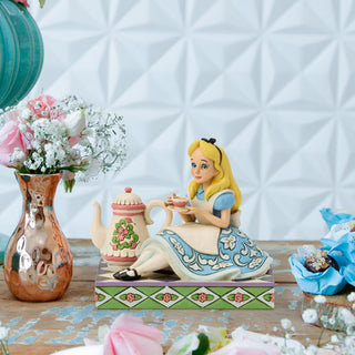 Jim Shore Disney Traditions: Alice With Teapot Figurine sparkle-castle
