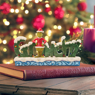 Jim Shore The Grinch: Grinch Word Sign Figurine sparkle-castle