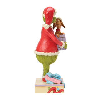 Jim Shore The Grinch: Grinch Holding Gift With Max Inside Figurine sparkle-castle