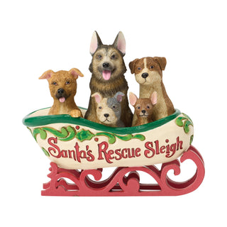 Jim Shore Heartwood Creek: Santa's Rescue Sleigh Figurine sparkle-castle