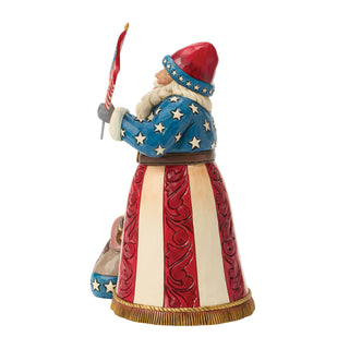 Jim Shore Heartwood Creek: Patriotic Santa With Bag of Americana Figurine sparkle-castle