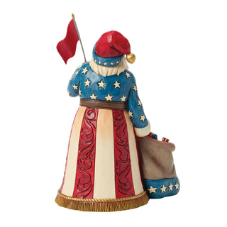 Jim Shore Heartwood Creek: Patriotic Santa With Bag of Americana Figurine sparkle-castle