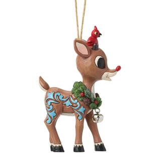 Jim Shore Rudolph Traditions: Rudolph With Wreath Ornament sparkle-castle