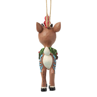 Jim Shore Rudolph Traditions: Rudolph With Wreath Ornament sparkle-castle