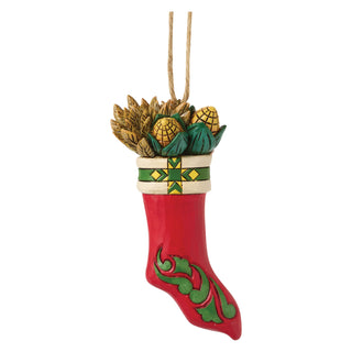 Jim Shore John Deere: Mouse In Christmas Stocking Hanging Ornament sparkle-castle