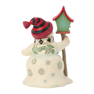 Jim Shore Heartwood Creek: Highland Glen Snowman With Birdhouse Figurine sparkle-castle