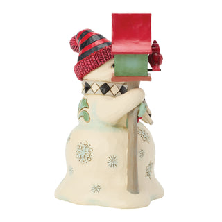 Jim Shore Heartwood Creek: Highland Glen Snowman With Birdhouse Figurine sparkle-castle