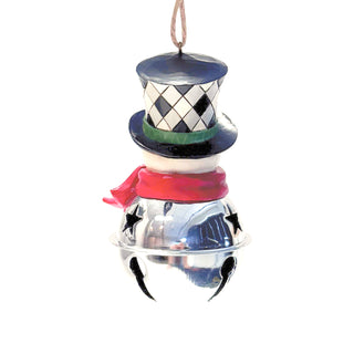Jim Shore Heartwood Creek: Highland Glen Snowman On Jingle Bell Hanging Ornament sparkle-castle