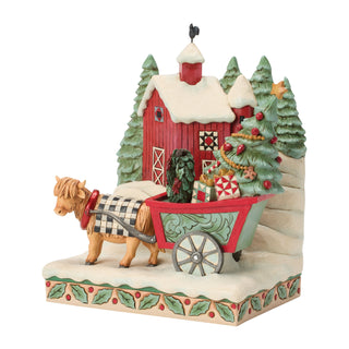 Jim Shore Heartwood Creek: Highland Glen Barn Scene Figurine sparkle-castle