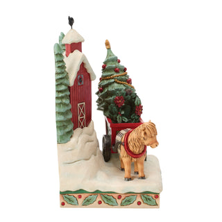 Jim Shore Heartwood Creek: Highland Glen Barn Scene Figurine sparkle-castle