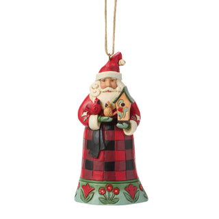 Jim Shore Heartwood Creek: Highland Glen Santa With Cardinals Hanging Ornament sparkle-castle
