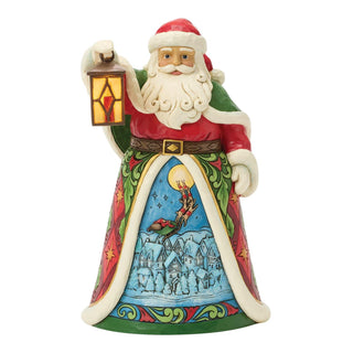 Jim Shore Heartwood Creek: Santa with Lantern LED Figurine sparkle-castle