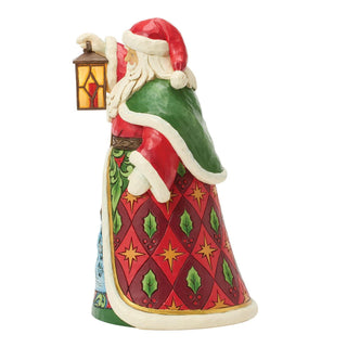 Jim Shore Heartwood Creek: Santa with Lantern LED Figurine sparkle-castle