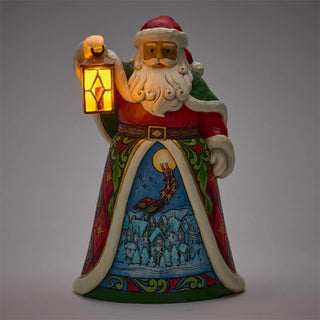 Jim Shore Heartwood Creek: Santa with Lantern LED Figurine sparkle-castle