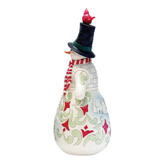 Jim Shore Heartwood Creek: Snowman With Lit Lantern Statue sparkle-castle