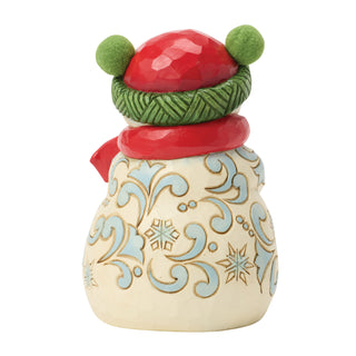 Jim Shore Heartwood Creek: Snowman Pom Pom Hat Figurine sparkle-castle