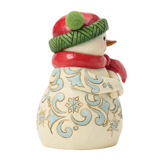 Jim Shore Heartwood Creek: Snowman Pom Pom Hat Figurine sparkle-castle