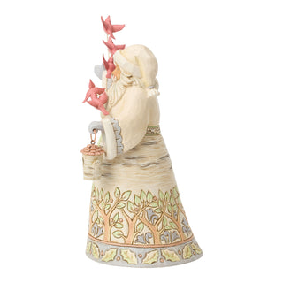 Jim Shore Heartwood Creek: White Woodland Santa With Flying Cardinals Figurine sparkle-castle