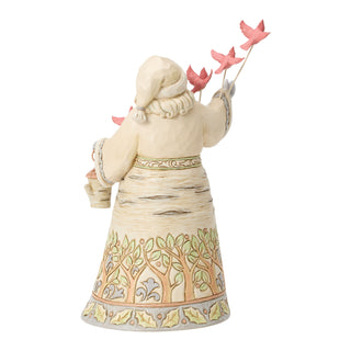 Jim Shore Heartwood Creek: White Woodland Santa With Flying Cardinals Figurine sparkle-castle