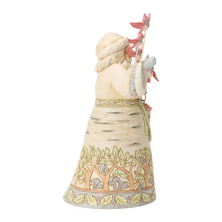 Jim Shore Heartwood Creek: White Woodland Santa With Flying Cardinals Figurine sparkle-castle