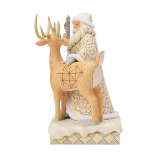 Jim Shore Heartwood Creek: White Woodland Santa With Buck Figurine sparkle-castle